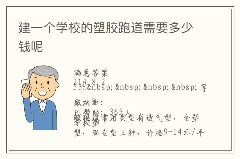 建一個(gè)學(xué)校的塑膠跑道需要多少錢(qián)呢