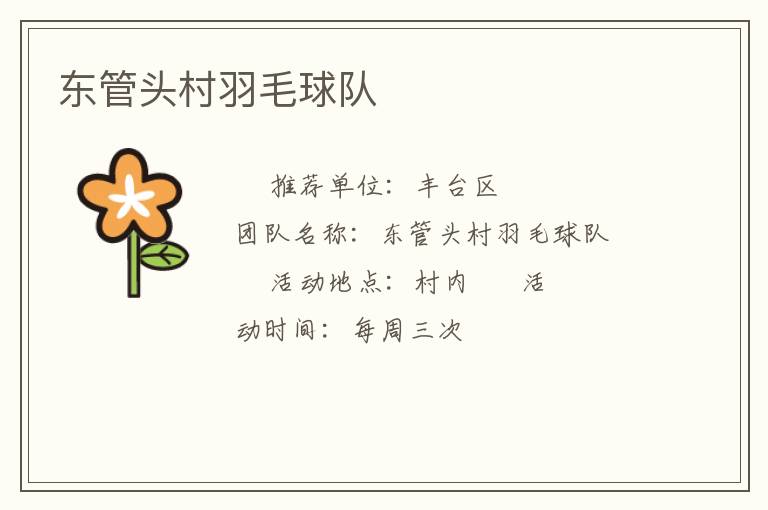 東管頭村羽毛球隊(duì)