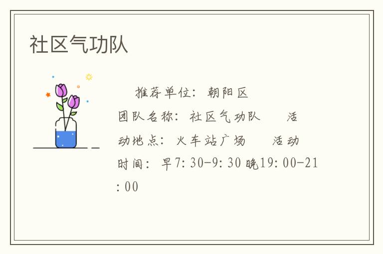 社區(qū)氣功隊(duì)