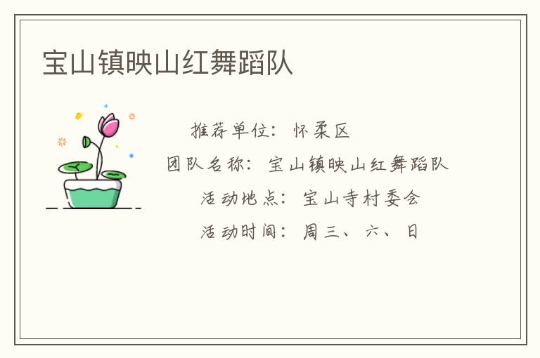 寶山鎮(zhèn)映山紅舞蹈隊