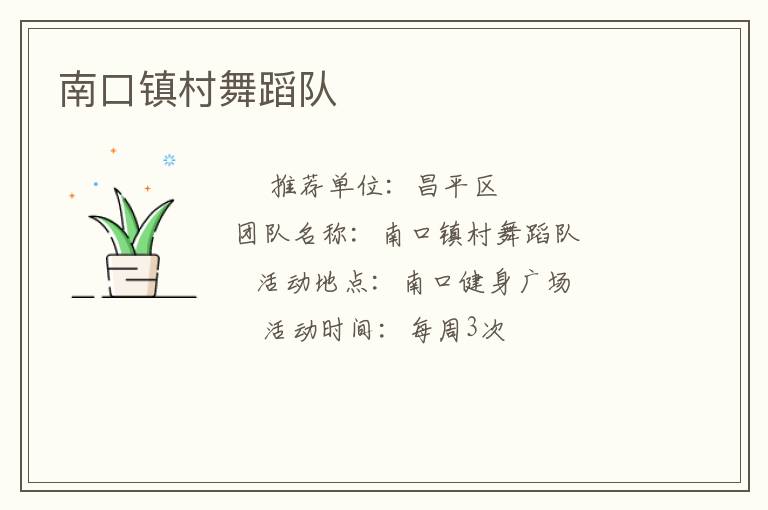 南口鎮(zhèn)村舞蹈隊