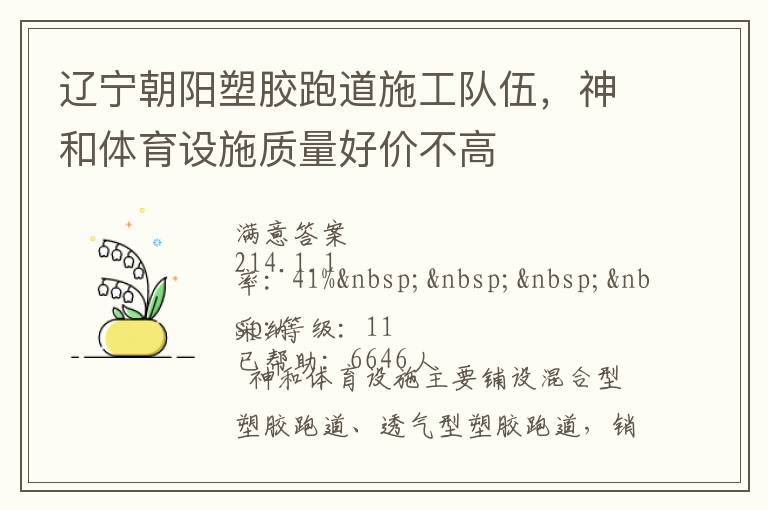 遼寧朝陽塑膠跑道施工隊伍，神和體育設施質(zhì)量好價不高