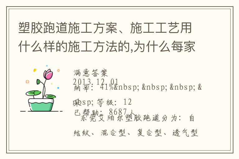 塑膠跑道施工方案、施工工藝用什么樣的施工方法的,為什么每家公司施工流程都不同