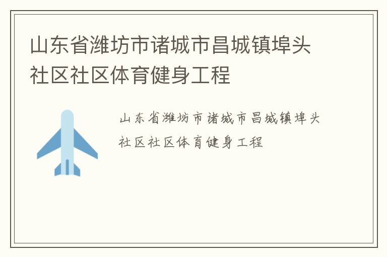 山東省濰坊市諸城市昌城鎮(zhèn)埠頭社區(qū)社區(qū)體育健身工程