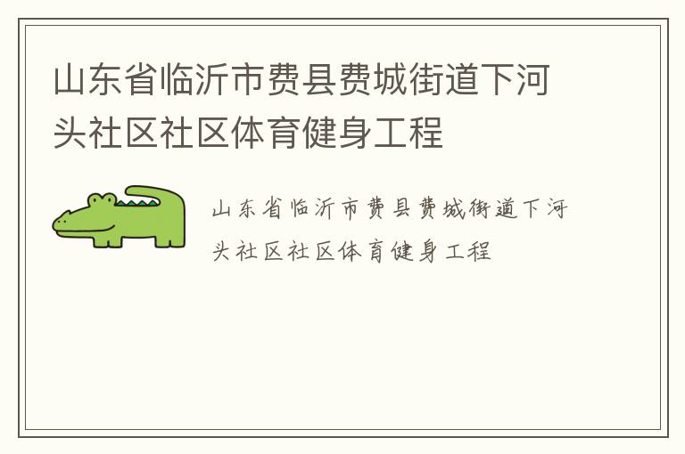 山東省臨沂市費(fèi)縣費(fèi)城街道下河頭社區(qū)社區(qū)體育健身工程