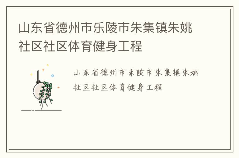 山東省德州市樂陵市朱集鎮(zhèn)朱姚社區(qū)社區(qū)體育健身工程