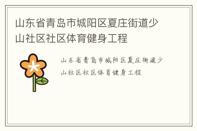 山東省青島市城陽(yáng)區(qū)夏莊街道少山社區(qū)社區(qū)體育健身工程