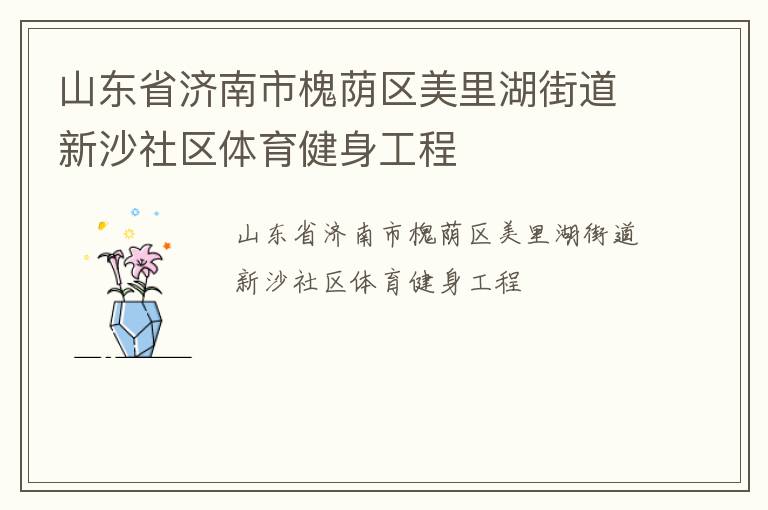山東省濟(jì)南市槐蔭區(qū)美里湖街道新沙社區(qū)體育健身工程
