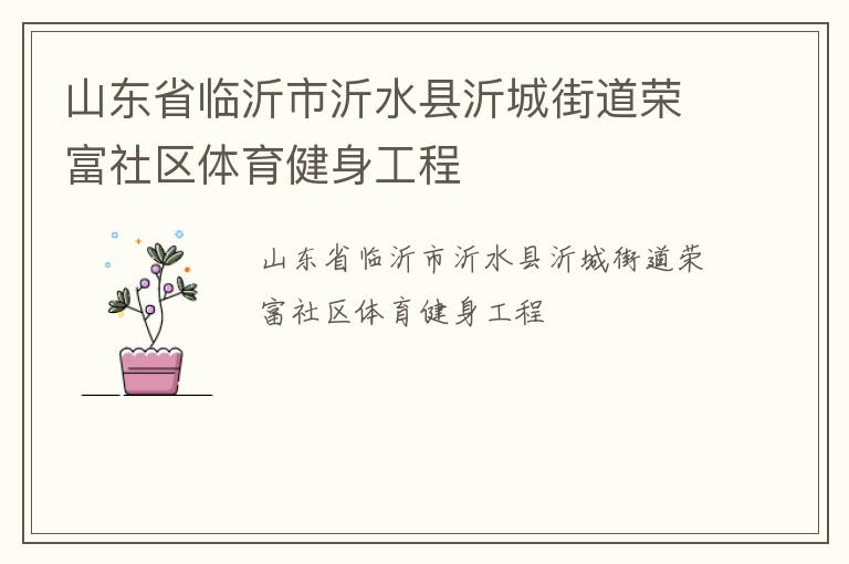 山東省臨沂市沂水縣沂城街道榮富社區(qū)體育健身工程