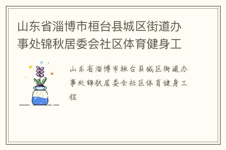 山東省淄博市桓臺(tái)縣城區(qū)街道辦事處錦秋居委會(huì)社區(qū)體育健身工程