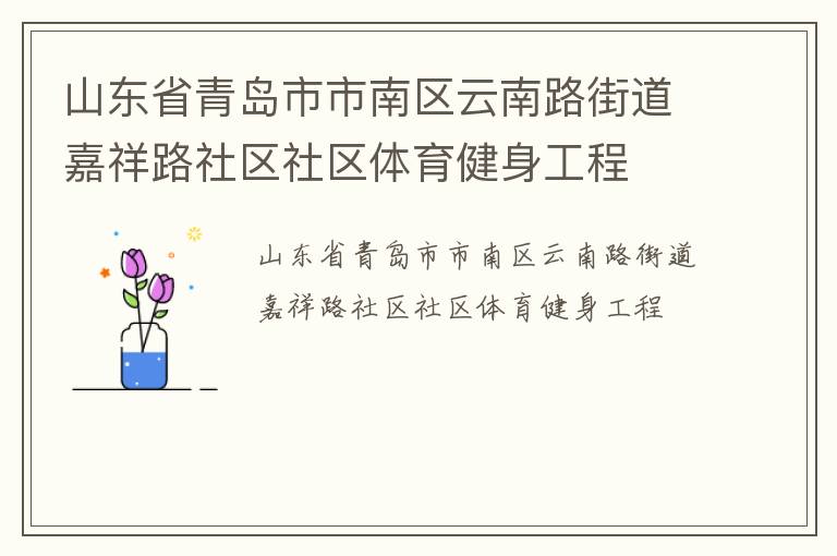 山東省青島市市南區(qū)云南路街道嘉祥路社區(qū)社區(qū)體育健身工程