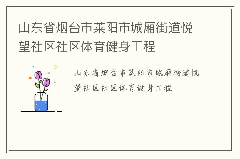 山東省煙臺(tái)市萊陽市城廂街道悅望社區(qū)社區(qū)體育健身工程