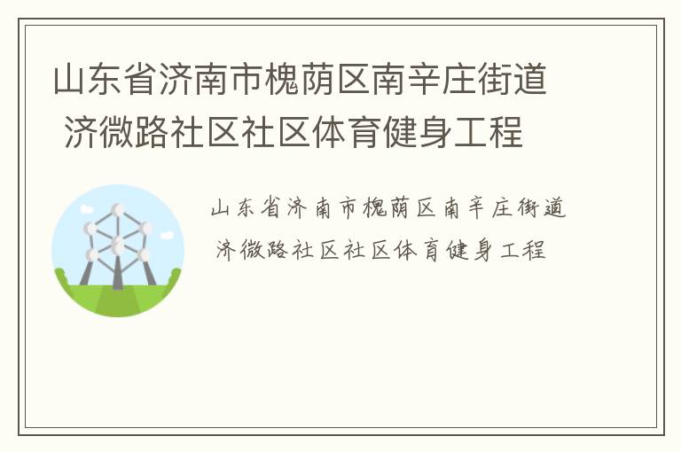 山東省濟(jì)南市槐蔭區(qū)南辛莊街道 濟(jì)微路社區(qū)社區(qū)體育健身工程