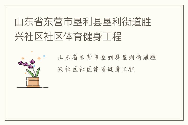 山東省東營市墾利縣墾利街道勝興社區(qū)社區(qū)體育健身工程