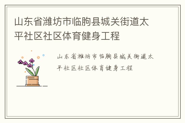 山東省濰坊市臨朐縣城關(guān)街道太平社區(qū)社區(qū)體育健身工程