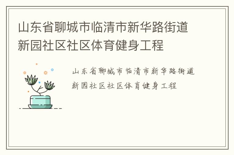 山東省聊城市臨清市新華路街道新園社區(qū)社區(qū)體育健身工程