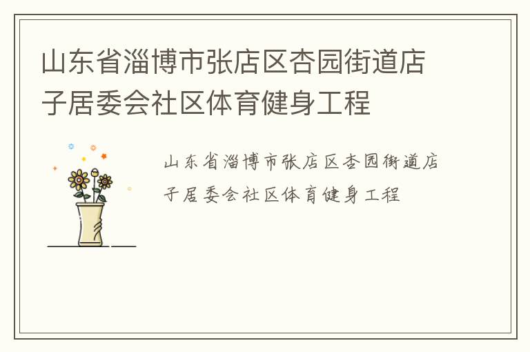 山東省淄博市張店區(qū)杏園街道店子居委會社區(qū)體育健身工程