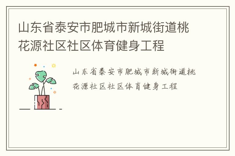 山東省泰安市肥城市新城街道桃花源社區(qū)社區(qū)體育健身工程