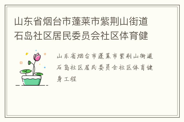 山東省煙臺市蓬萊市紫荊山街道石島社區(qū)居民委員會社區(qū)體育健身工程