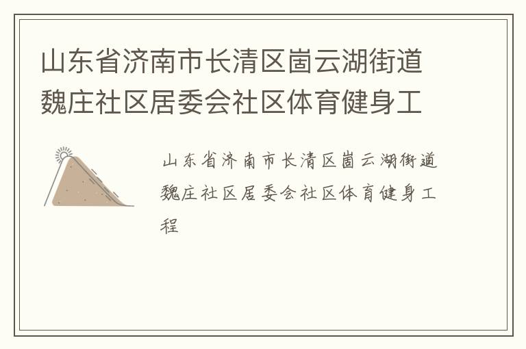 山東省濟(jì)南市長(zhǎng)清區(qū)崮云湖街道魏莊社區(qū)居委會(huì)社區(qū)體育健身工程