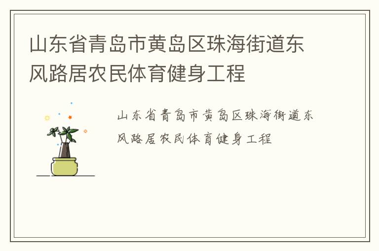 山東省青島市黃島區(qū)珠海街道東風(fēng)路居農(nóng)民體育健身工程