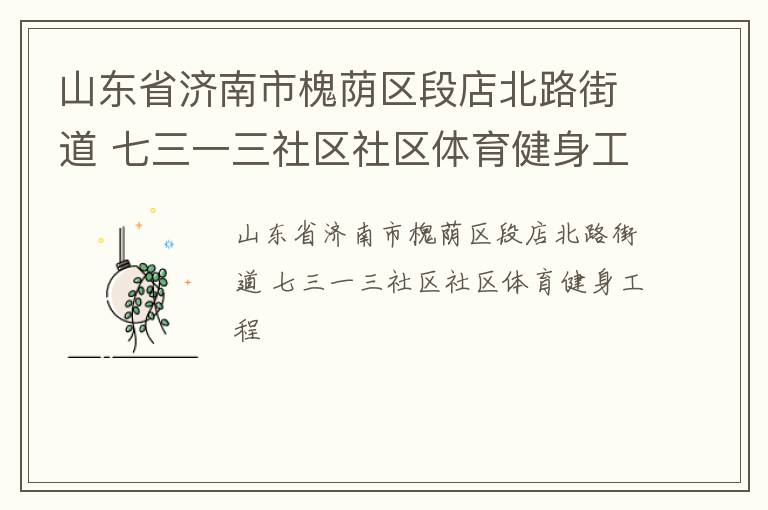 山東省濟(jì)南市槐蔭區(qū)段店北路街道 七三一三社區(qū)社區(qū)體育健身工程