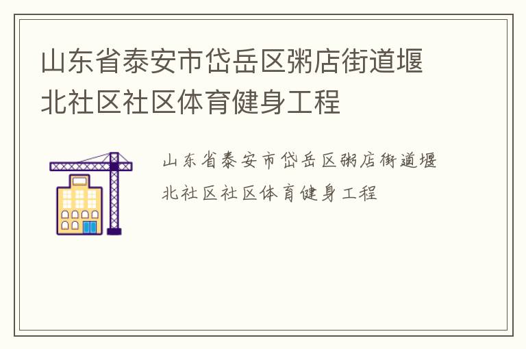 山東省泰安市岱岳區(qū)粥店街道堰北社區(qū)社區(qū)體育健身工程