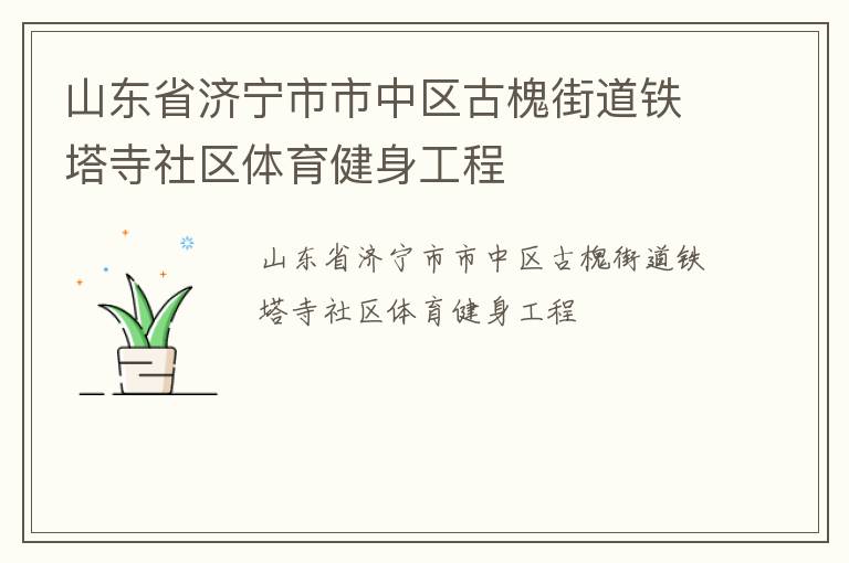 山東省濟(jì)寧市市中區(qū)古槐街道鐵塔寺社區(qū)體育健身工程