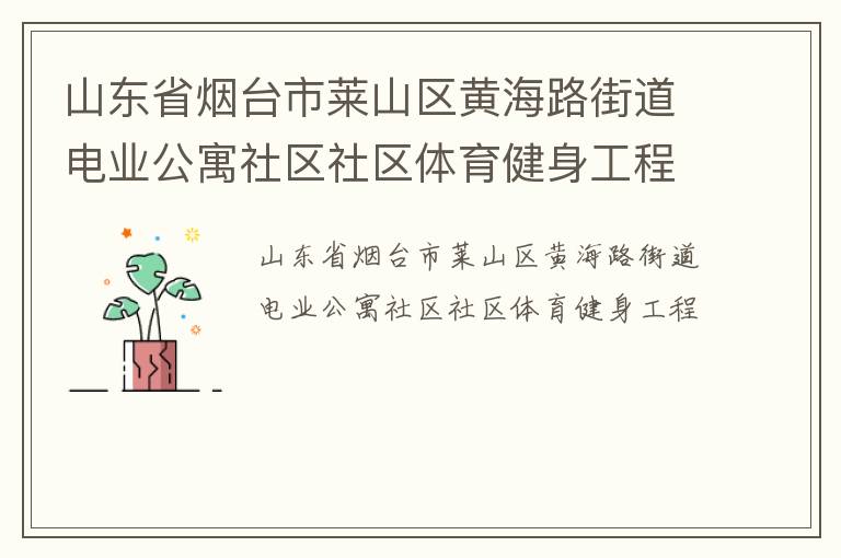 山東省煙臺(tái)市萊山區(qū)黃海路街道電業(yè)公寓社區(qū)社區(qū)體育健身工程