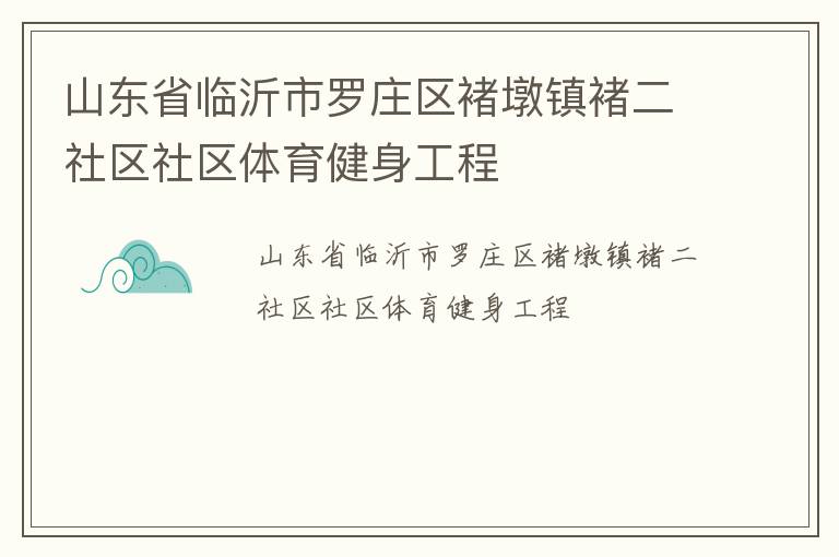 山東省臨沂市羅莊區(qū)褚墩鎮(zhèn)褚二社區(qū)社區(qū)體育健身工程