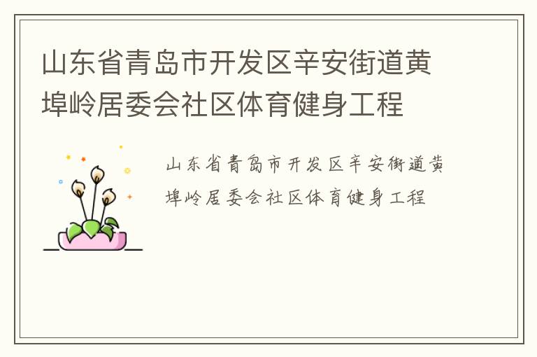 山東省青島市開(kāi)發(fā)區(qū)辛安街道黃埠嶺居委會(huì)社區(qū)體育健身工程