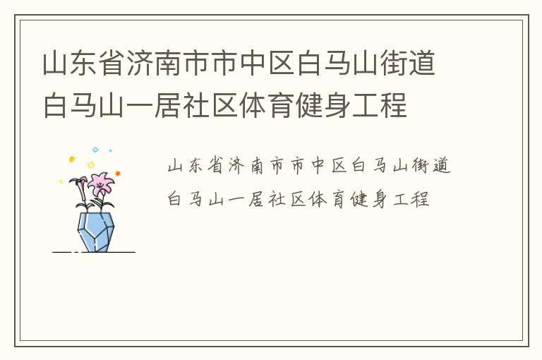 山東省濟南市市中區(qū)白馬山街道白馬山一居社區(qū)體育健身工程