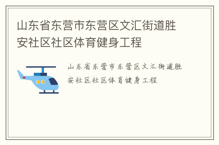 山東省東營(yíng)市東營(yíng)區(qū)文匯街道勝安社區(qū)社區(qū)體育健身工程