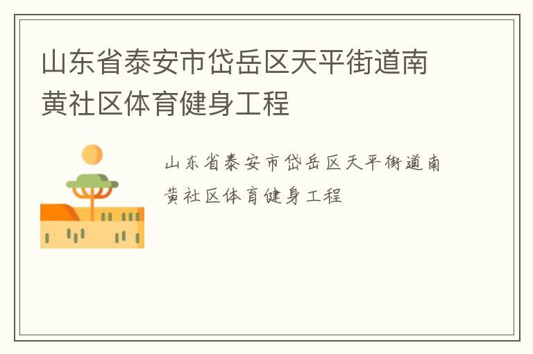 山東省泰安市岱岳區(qū)天平街道南黃社區(qū)體育健身工程