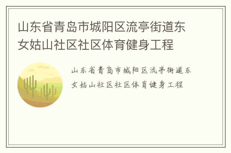 山東省青島市城陽區(qū)流亭街道東女姑山社區(qū)社區(qū)體育健身工程