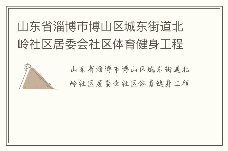 山東省淄博市博山區(qū)城東街道北嶺社區(qū)居委會(huì)社區(qū)體育健身工程