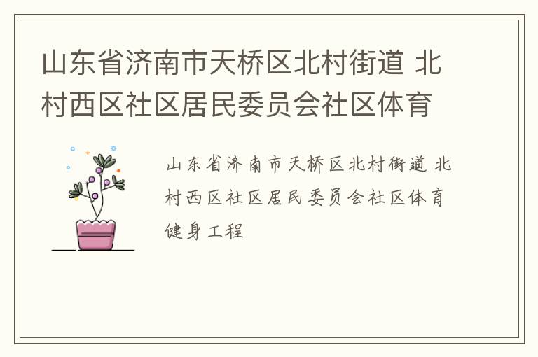 山東省濟(jì)南市天橋區(qū)北村街道 北村西區(qū)社區(qū)居民委員會社區(qū)體育健身工程