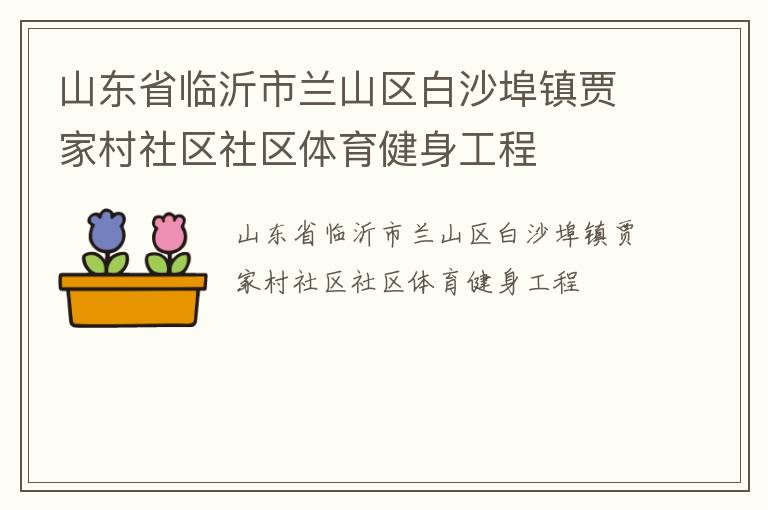 山東省臨沂市蘭山區(qū)白沙埠鎮(zhèn)賈家村社區(qū)社區(qū)體育健身工程