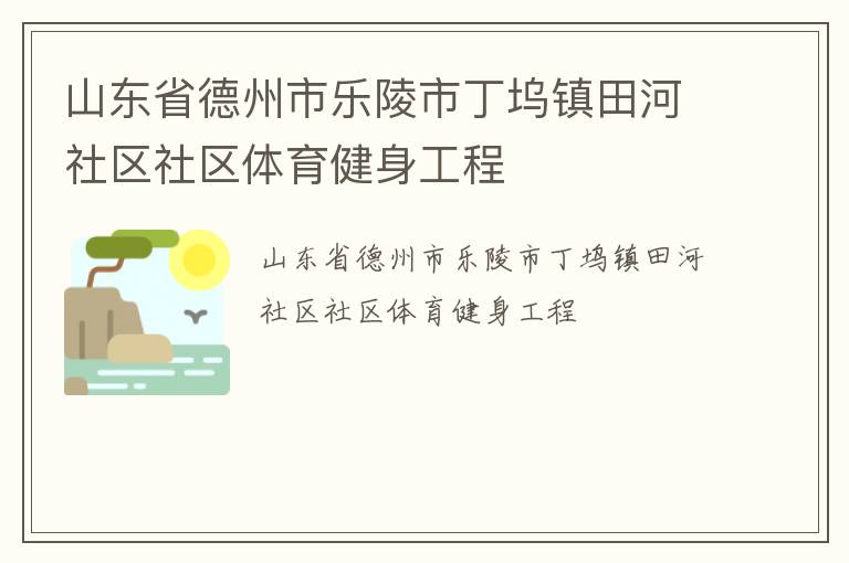 山東省德州市樂(lè)陵市丁塢鎮(zhèn)田河社區(qū)社區(qū)體育健身工程