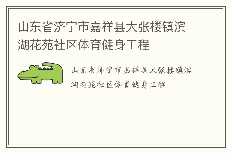 山東省濟寧市嘉祥縣大張樓鎮(zhèn)濱湖花苑社區(qū)體育健身工程