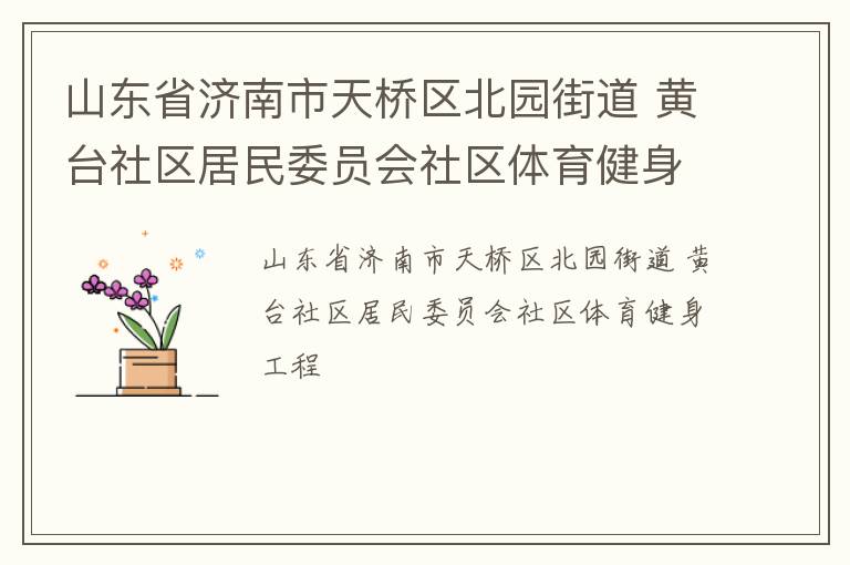 山東省濟南市天橋區(qū)北園街道 黃臺社區(qū)居民委員會社區(qū)體育健身工程