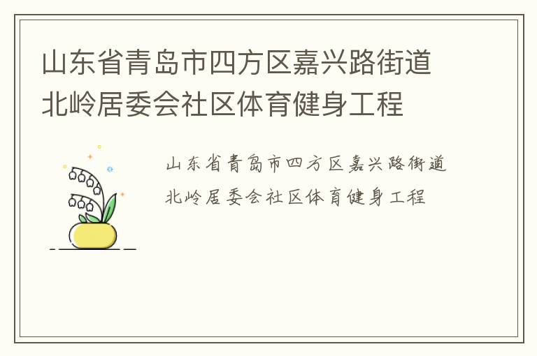 山東省青島市四方區(qū)嘉興路街道北嶺居委會(huì)社區(qū)體育健身工程