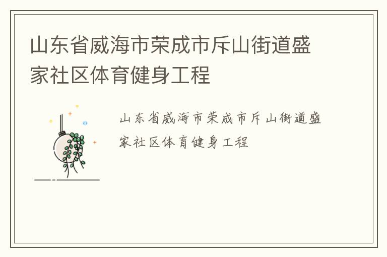 山東省威海市榮成市斥山街道盛家社區(qū)體育健身工程