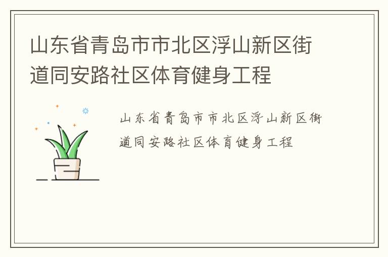 山東省青島市市北區(qū)浮山新區(qū)街道同安路社區(qū)體育健身工程