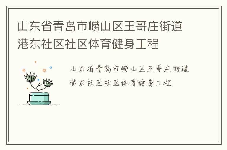 山東省青島市嶗山區(qū)王哥莊街道港東社區(qū)社區(qū)體育健身工程
