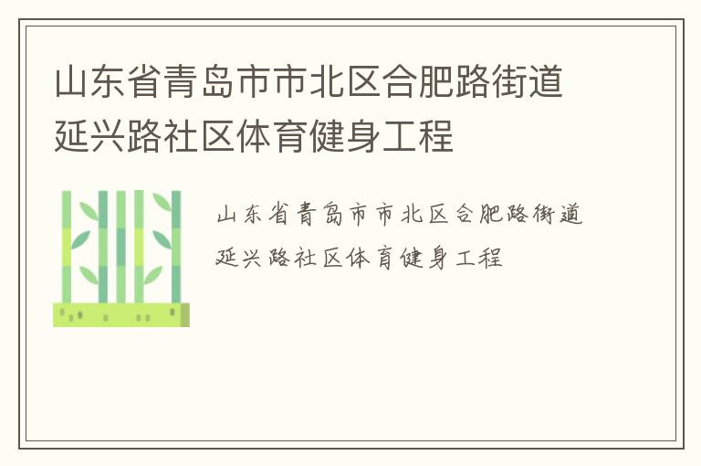 山東省青島市市北區(qū)合肥路街道延興路社區(qū)體育健身工程