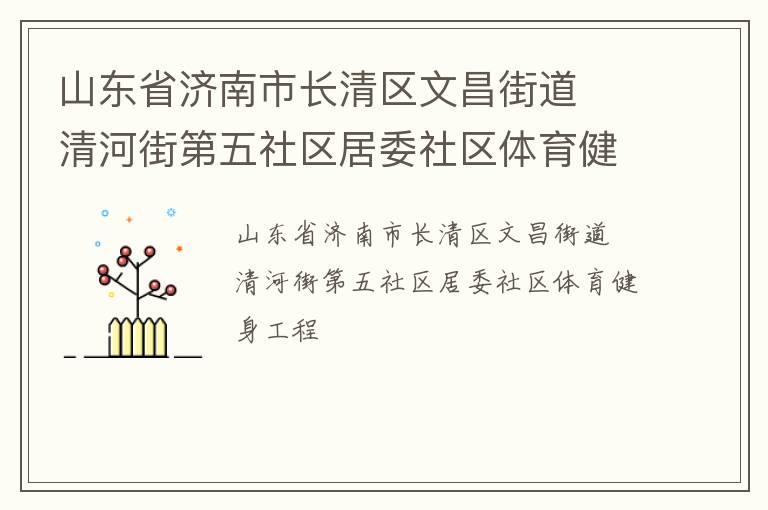山東省濟(jì)南市長(zhǎng)清區(qū)文昌街道  清河街第五社區(qū)居委社區(qū)體育健身工程