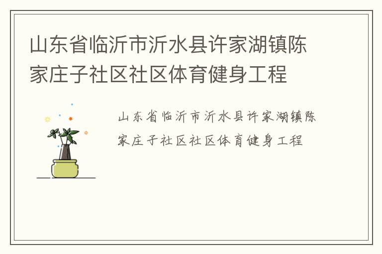 山東省臨沂市沂水縣許家湖鎮(zhèn)陳家莊子社區(qū)社區(qū)體育健身工程