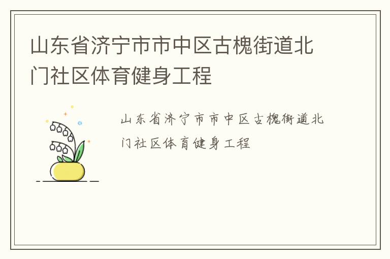 山東省濟(jì)寧市市中區(qū)古槐街道北門社區(qū)體育健身工程