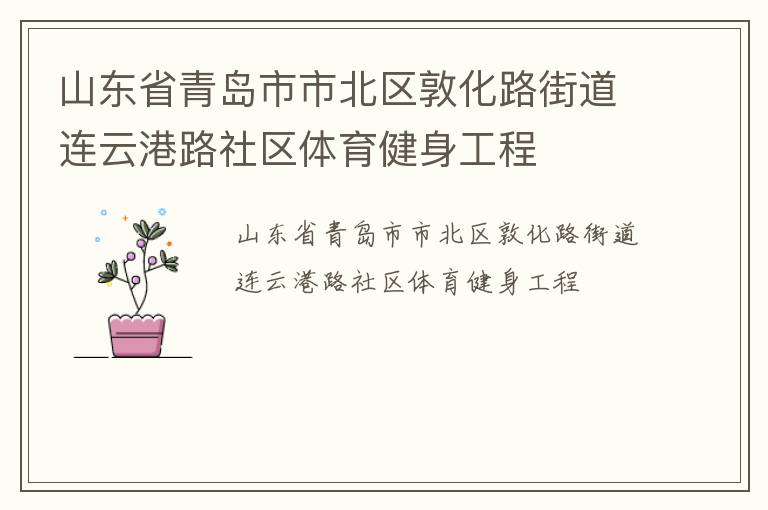 山東省青島市市北區(qū)敦化路街道連云港路社區(qū)體育健身工程